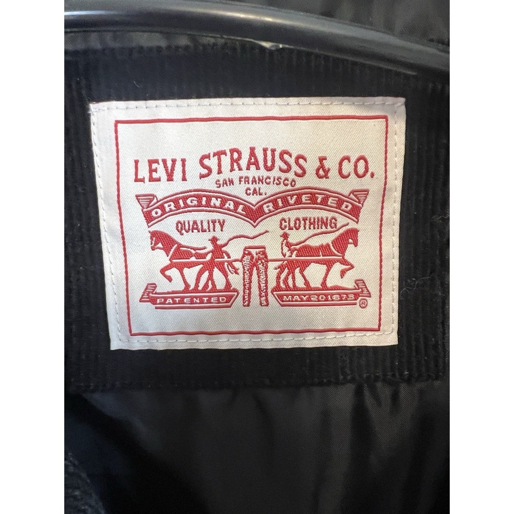 Corduroy Puffer Jacket Levis Women's Size L Insulated Coat - Picture 4 of 10